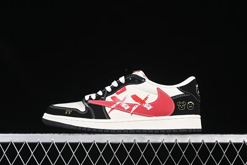 All categories Air Jordan Jordan series basketball shoes Air Jordan 1 Low High-end customized low-top sneakers Air Jordan 1 Low OG SP AJ1 Joe 1 violent bear joint graffiti red hook low-top cultural casual sneakers XS2024-024